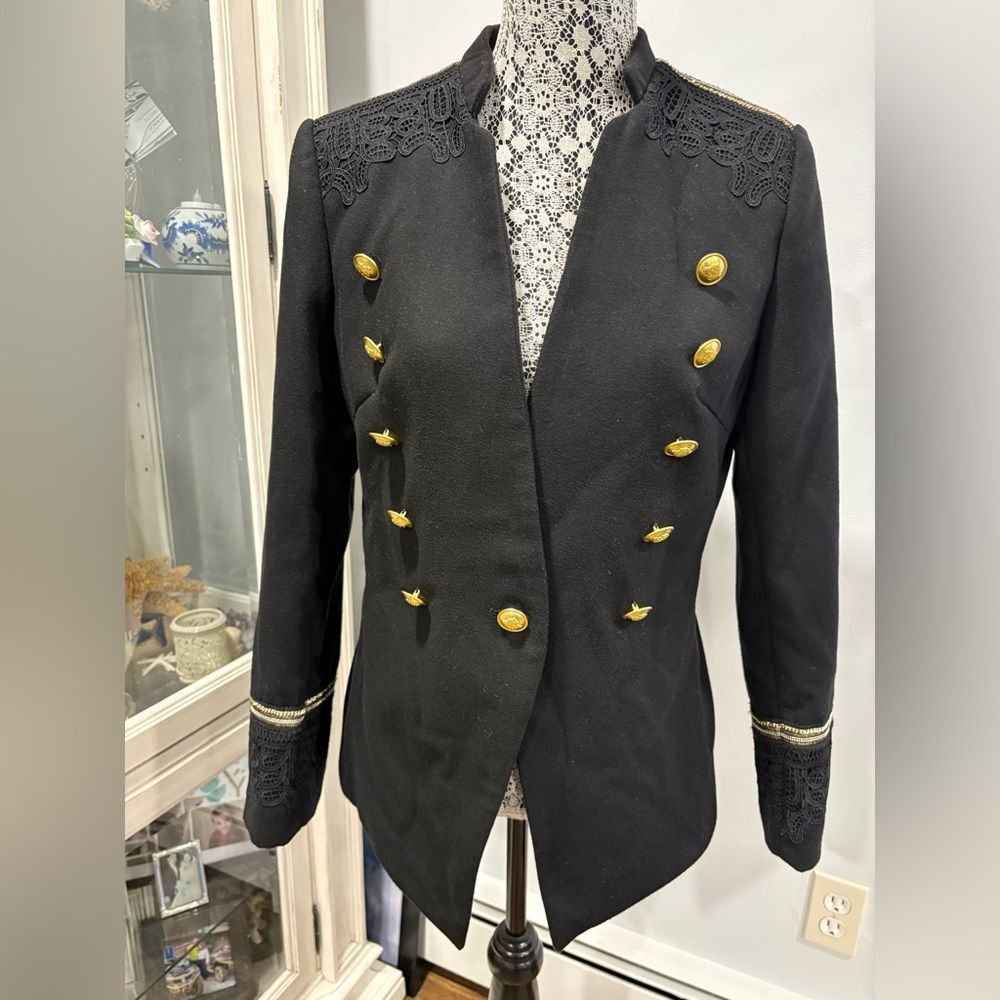 Romeo & Juliet Couture Black Blazer with Gold Buttons - Picture 9 of 14